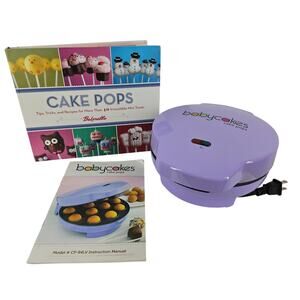 BABYCAKES CAKE POP MAKER SET – PURPLE APPLIANCE + RECIPE BOOK + MANUAL – CP-94LV